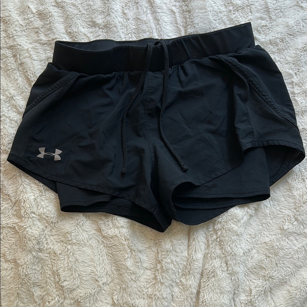 Under Armour Black Athletic Shorts Lightweight Elastic Waist